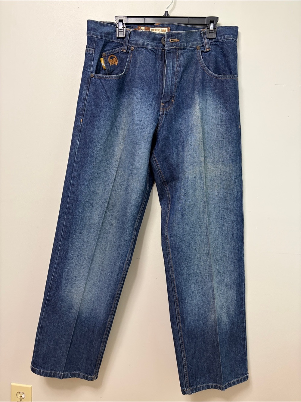 Vintage 90s Mecca USA Mens Jeans 100% cotton Size 34x32 Y2K Hip Hop Blue Denim